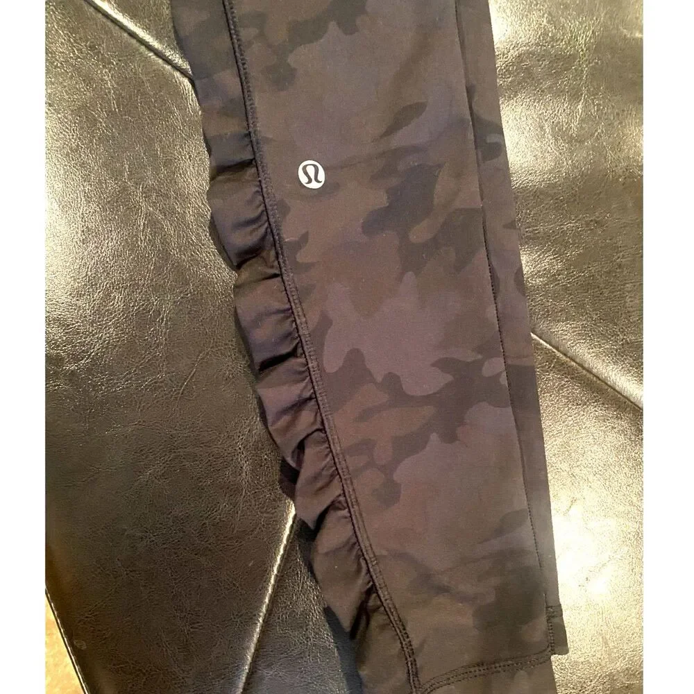 Lululemon Speed Tight Leggings Black Gray Camo Ruched size 4 RARE EUC - Picture 5 of 7
